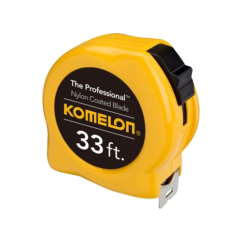 Komelon Usa Professional Series Power Tape, 1 Inches W X 33 Ft L, Sae, Nylon Coated Yellow Blade, Hi-Viz Orange/Black Case - 1 per EA - 4933