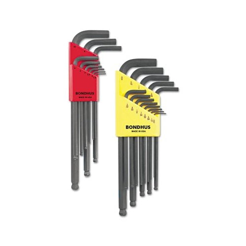 Bondhus Balldriver L-Wrench Combination Set, 22 Per Pack, Hex Ball Tip, Inch/Metric - 1 per ST - 20199