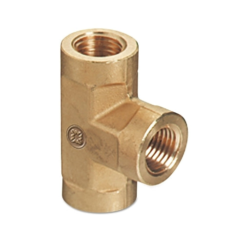 Western Enterprises Pipe Thread Tee, 3-Way Connector, 3000 Psig, Brass, 1/4 Inches Npt (F) - 1 per EA - BFT4HP