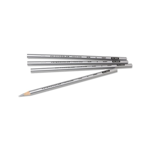 Prismacolor Premier Soft Core Colored Pencil, Metallic Silver - 12 per DZ - 03375