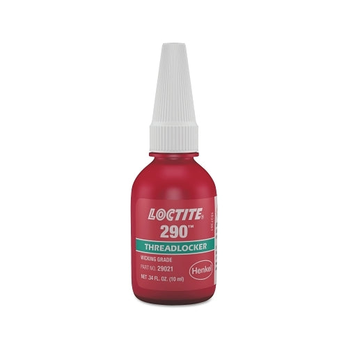 Loctite 290 Medium-Strength Wicking Grade Threadlocker, 10 Ml, 1/2 Inches Dia Or Smaller, Green - 1 per BO - 233731