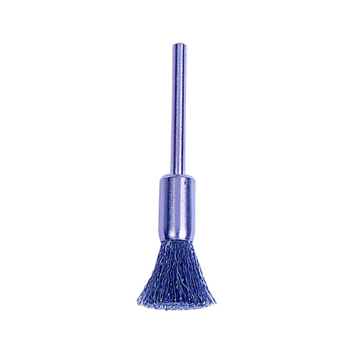 Weiler Miniature Stem-Mounted End Brush, Stainless Steel, 5/16 Inches Dia X 0.005 Inches Wire, 25000 Rpm - 1 per EA - 26114