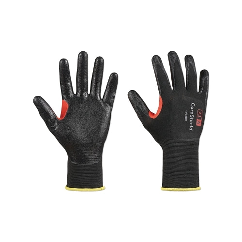 Honeywell Coreshield_x0099_ A1/A Coated Cut Resistant Gloves, 8/M, Nylon Black Liner, Nitrile Super-Thin Black Coating, 18 Ga - 1 per PR - 211818B8M