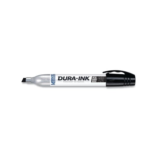 Markal Dura-Ink 25 Permanent Ink Marker, Black, 1/8 Inches To 1/4 Inches Tip, Chisel - 1 per EA - 96223
