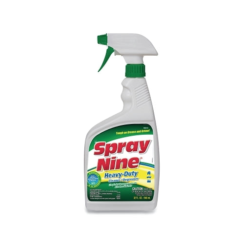 Spray Nine Heavy-Duty Cleaner+Degreaser+Disenfectant, 32 Oz Flat Spray Bottle, Citrus - 12 per CA - 26810