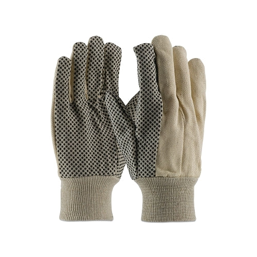Anchor Brand Premium Grade Canvas Dotted Gloves, 10 Oz, Mens, White/Black - 12 per DZ - 910PD