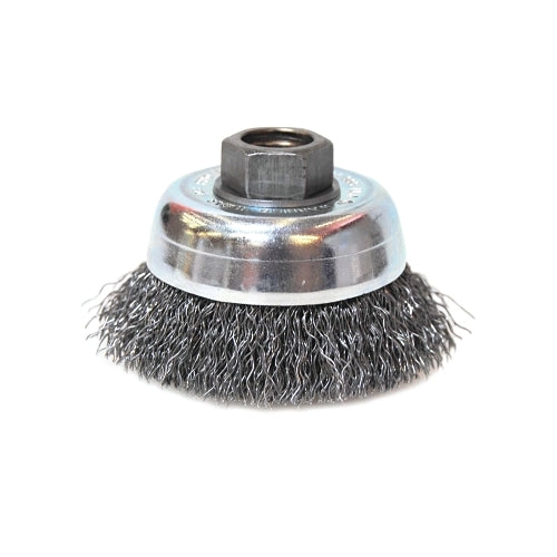 Anchor Brand Crimped Wire Cup Brush, 3 Inches Dia, 5/8 In-11 Arbor, 0.014 Inches Carbon Steel - 1 per EA - 93721