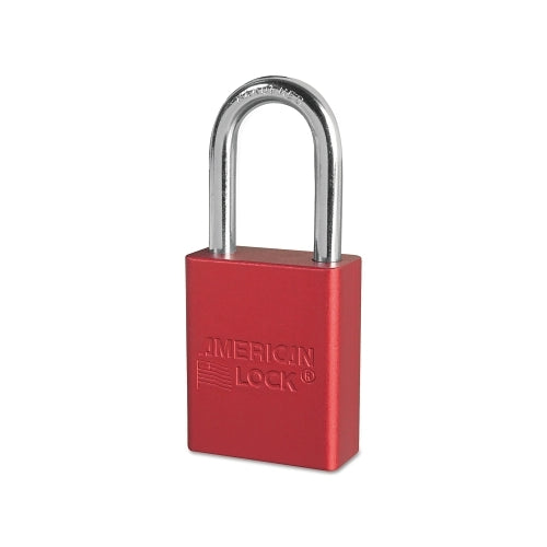 American Lock Solid Aluminum Padlock, 1/4 Inches Dia, 1-1/2 Inches L X 3/4 Inches W, Red - 1 per EA - A1106RED