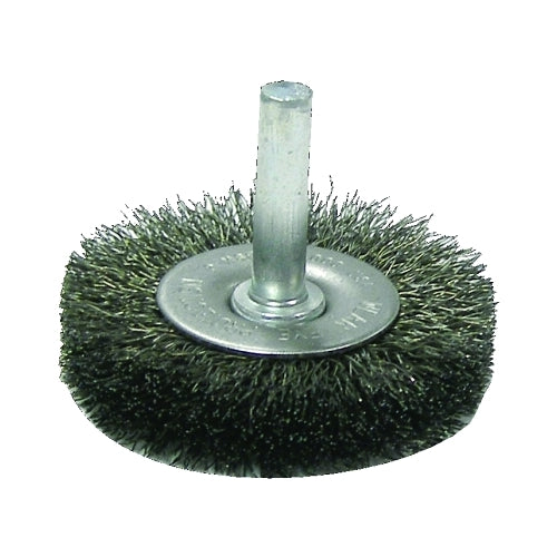 Weiler Crimped Wire Radial Wheel Brush, 2 Inches D, .014 Inches Steel Wire, 20000 Rpm - 10 per BX - 17957