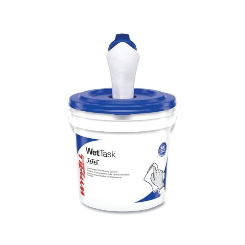 Kimberly-Clark Professional Kimtech Prep Wipes For The Wettask Wiping System, White, 6 Inches W X 12 Inches L, 95 Sheets/Roll, Free Bucket, Hydroknit Cloth - 6 per CA - 6001