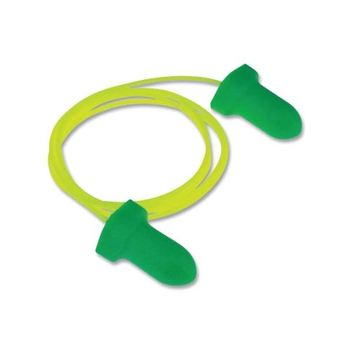 Tapón para oídos de espuma desechable Radians Detour 32, espuma de poliuretano, verde, con cable, 100 por caja - FP31