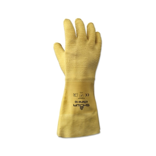 Showa Original Nitty Gritty Rubber-Coated Gloves, Large, Gray/Yellow - 1 per DZ - 67NFW10