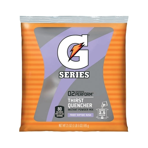 Gatorade G Series 02 Perform Thirst Quencher Instant Powder, 21 Oz, Pouch, 2.5 Gal Yield, Frost Riptide Rush - 32 per CA - 33673
