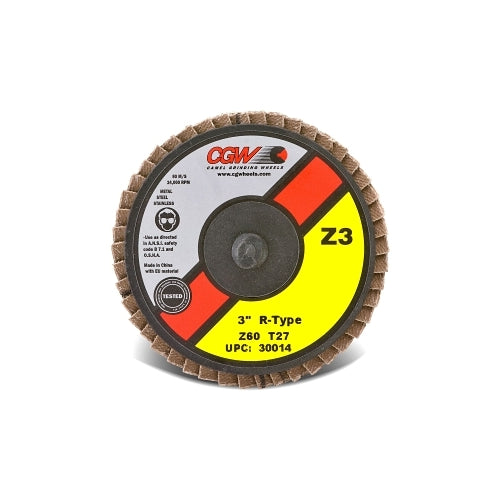 Disco de láminas Cgw Abrasives, mini, circonio, cambio rápido, tipo R, 2 pulgadas de diámetro, grano 40, 24000 Rpm - 10 por caja - 30002