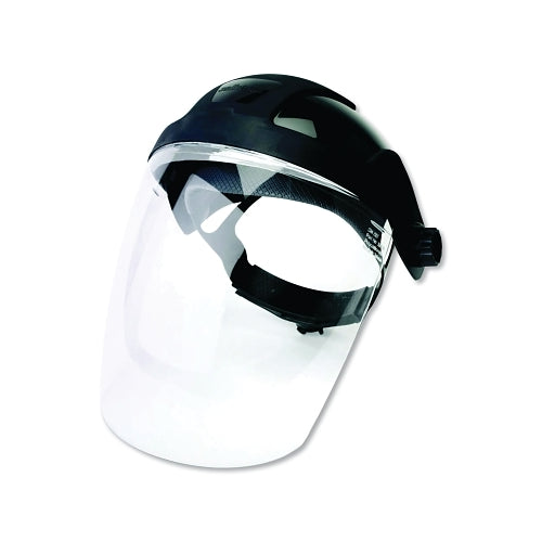 Sellstrom Dp4_x0099_ Series Pantalla facial multiusos, ventana y casco con trinquete, transparente, corona negra, 9 pulgadas HX 12.125 pulgadas L - 1 por EA - S32010