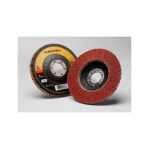 3M Cubitron Ii 969F Flap Disc, Ceramic Grain, 4-1/2 Inches Dia, 7/8 Inches, 40+ Grit, 13300 Rpm - 10 per CA - 7100104939