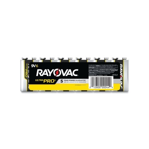 Rayovac Ultra Pro Alkaline Battery, 9V, Shrink Pack, 6/Pk - 6 per PK - AL9V6J