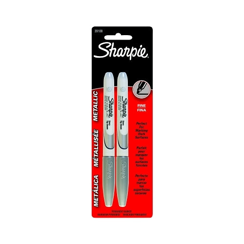 Sharpie Metallic Permanent Marker, Silver, Fine Tip - 6 per BG - 39108PP