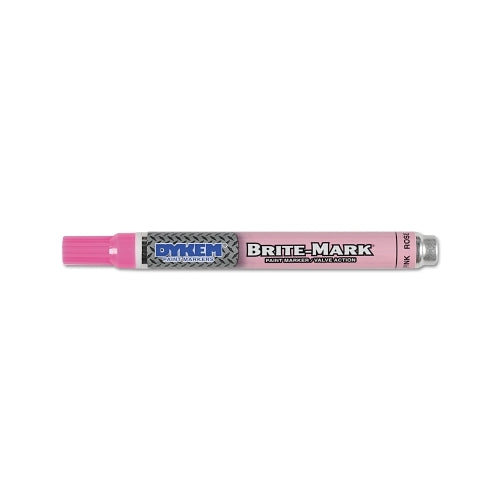 Dykem Brite-Mark Medium Paint Marker, Pink, Medium, Bullet, Acrylic - 12 per BOX - 84009