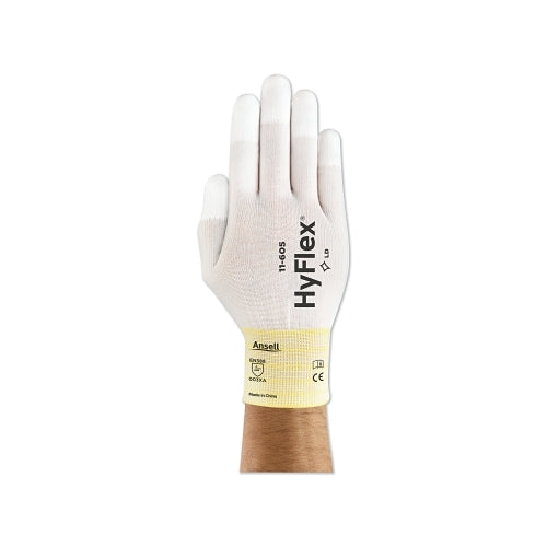 Hyflex 11-605 Guantes recubiertos con la punta de los dedos, talla 6, blanco - 12 por DZ - 104659