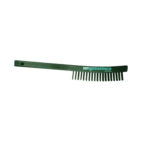 Advance Brush Curved Handle Scratch Brushes, 13 3/4", 3X19 Rows, Carbon Steel Wire, Plastic - 1 per EA - 85012