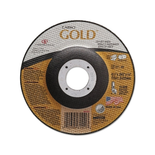 Carborundum Carbo x0099  Goldcut x0099  Reinforced Aluminum Oxide Abrasive, 4-1/2 Inches Dia, 0.045 Inches Thick, 7/8 Inches Arbor, 30 Grit - 20 per PK - 05539561551