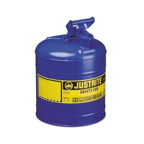 Justrite Type I Steel Safety Can, Kerosene, 5 Gal, Blue - 1 per EA - 7150300
