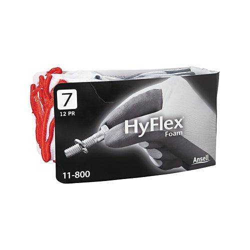 Hyflex 11-800 Nitrile Foam Palm Coated Gloves, Size 7, Gray/White - 12 per DZ - 103331