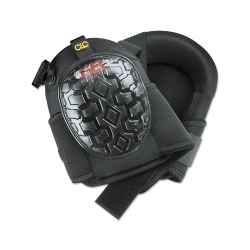 Clc Custom Leathercraft Professional Gel Kneepad, Elastic Upper Straps With Buckle-Style Fasteners, Black - 1 per PR - G340