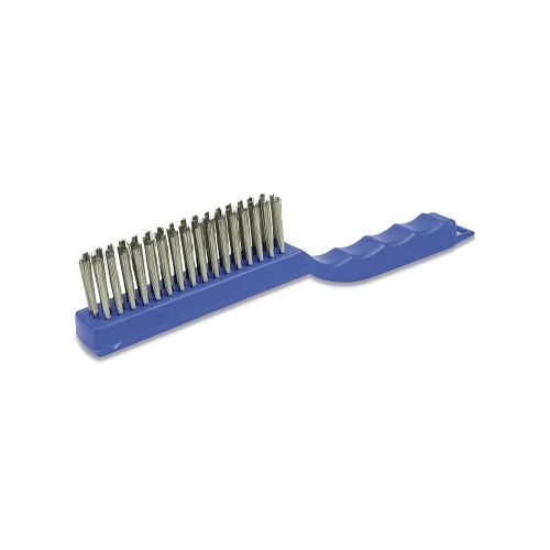 Brosse à gratter avec manche en chaussure Weiler, 11 po, 4 x 16 rangées, fil en acier inoxydable, manche en plastique - 1 par EA - 44299