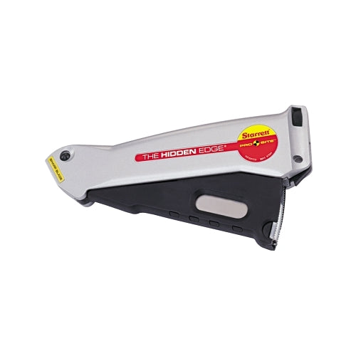 L.S. Starrett Hidden Edge Utility Knife, 6-1/2 Inches L, Utility Steel Blade, Silver - 1 per EA - 67584