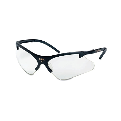 Smith & Wesson Code 4 Safety Glasses, Clear Lens, Polycarbonate, Anti-Scratch, Black Frame - 1 per EA - 19833