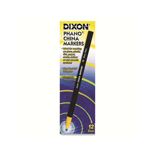 Dixon Ticonderoga Phano China Marker, 7 Inches L, Blue - 12 per DOZ - 00080