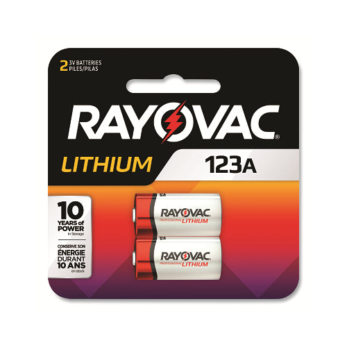Rayovac Lithium Photo Battery, Cr123A, 3 V - 2 per PK - RL123A2G