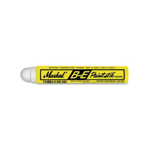 Markal B-E Paintstik Marker, 11/16 Inches X 4.75 Inches L, White - 12 per DZ - 80620