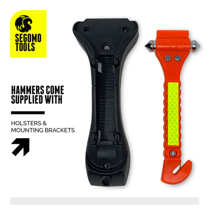 Segomo Tools 2 & 4 Pack Emergency Escape Safety Hammers with Car Window Breaker & Seat Belt Cutters