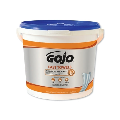 Gojo Fast Wipes Hand Cleaning Towels, Citrus, Wet Wipe Bucket, 225 - 2 per CS - 629902
