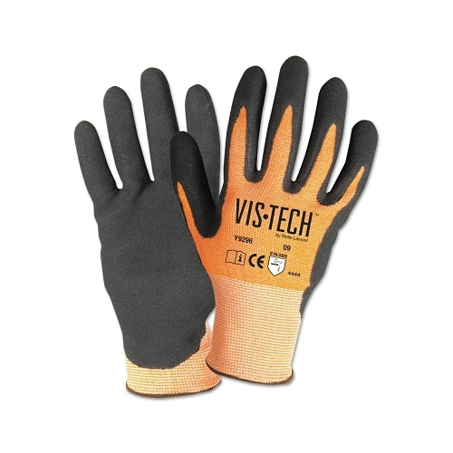 Wells Lamont Vis-Tech Cut-Resistant Gloves With Nitrile Coated Palm, X-Large, Orange/Black - 12 per DZ - Y9296XL