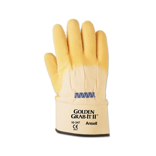 Ansell Golden Grab-It Gloves, 10, Gray/Yellow, Palm Coated - 12 per DZ - 103702