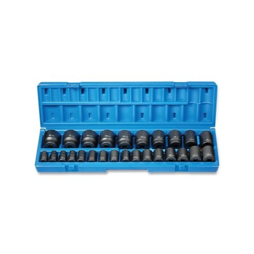 Grey Pneumatic Impact Socket Set, 1/2 Inches Drive, Metric, 12-Point, 10 Mm To 36 Mm Socket Size, 26-Pc Standard Length Master - 1 per EA - 1726M