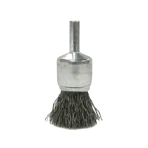 Weiler Crimped Wire Solid End Brush, Stainless Steel, 22000 Rpm, 3/4 Inches X 0.006 In - 1 per EA - 10017