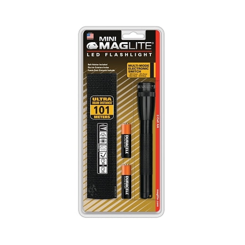 Mag-Lite Mini Maglite Led Flashlight, 2 Aa, 97 Lumens, Black - 1 per EA - SP2201HJ