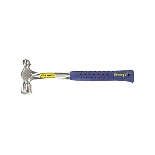 Estwing Ball Pein Hammer, Straight Blue Shock Reduction Grip Handle, 10.75 Inches Overall L, 12 Oz Steel Head - 1 per EA - E312BP