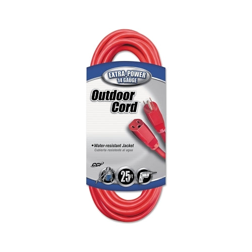 Southwire Vinyl Extension Cord, 25 Ft, 1 Outlet, Red - 1 per EA - 2407SW8804