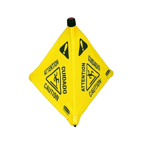 Rubbermaid Commercial Floor Pop-Up Safety Cones, Caution (Multi-Lingual)/Wet Floor Symbol, Yellow, 20" - 1 per EA - FG9S0000YEL
