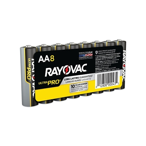 Batería alcalina Rayovac Ultra Pro, 1,5 V, AA, paquete retráctil, 8/paquete - 8 por paquete - ALAA8J
