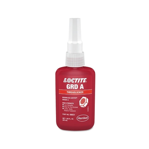 Loctite Grade A Threadlocker, 50 Ml, Red - 1 per BTL - 195899