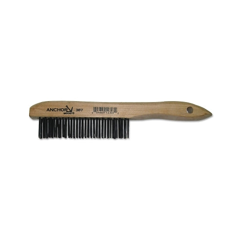 Anchor Brand Hand Scratch Brush, 4 X 16 Rows, Carbon Steel Bristles, Shoe Wood Handle - 1 per EA - 94920