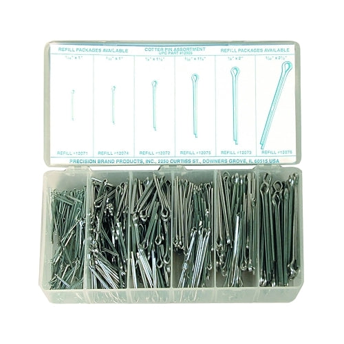 Precision Brand Cotter Pin Assortments, Steel - 1 per KT - 12905