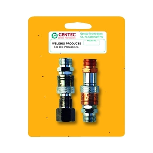 Gentec Quick Connector Set, Hose-To-Hose, Fuel/Oxygen, B-Size 9/16 In-18 - 1 per EA - QCHHPRSP